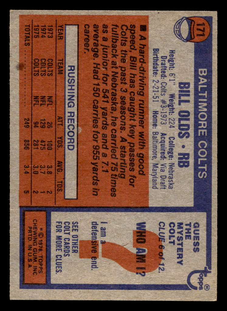 1976 Topps #171 Bill Olds Ex-Mint 