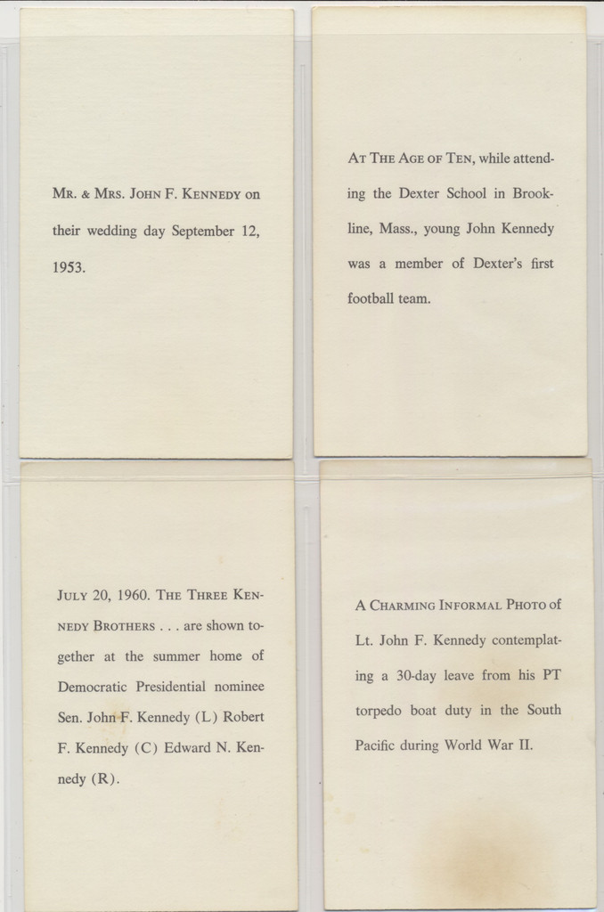 1964 John F Kennedy Large Cards 40/42  #*sku36796