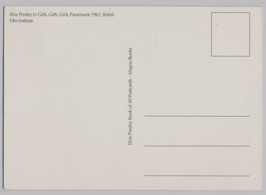 circ 1970's Unused Post Card British Elvis Presley  #*sku36793