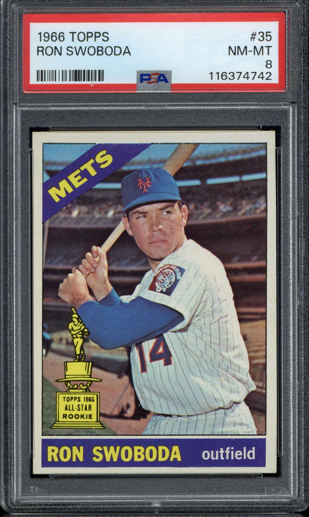 1966 Topps #35 Ron Swaboda Mets PSA 8 NM-Mint