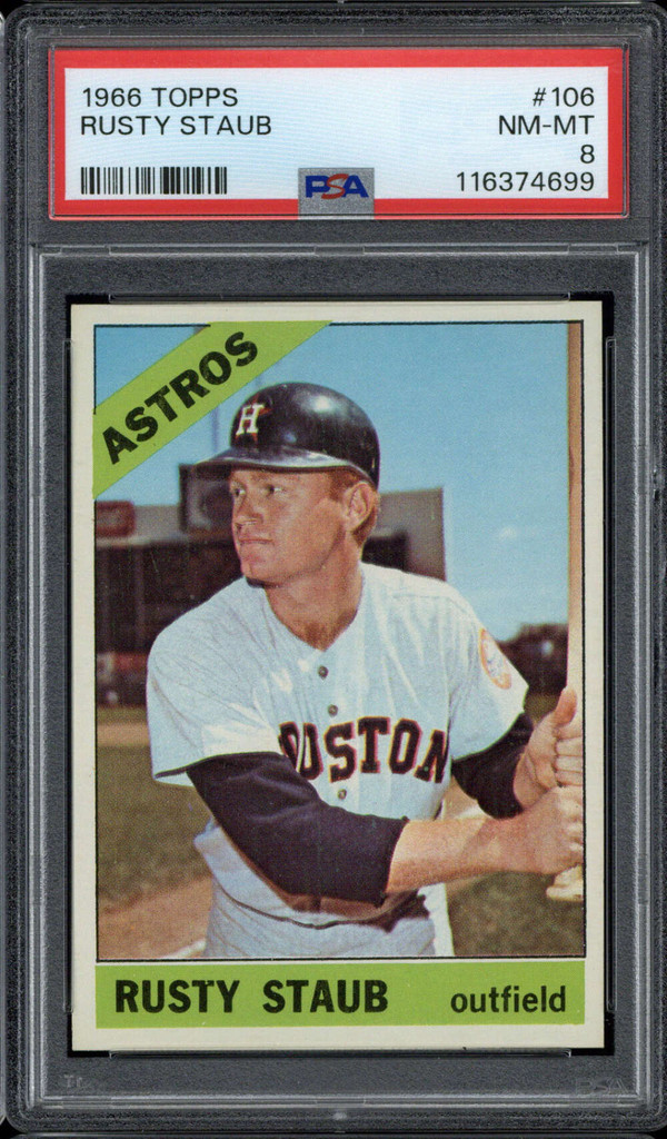 1966 Topps #106 Rusty Staub Astros PSA 8 NM-Mint