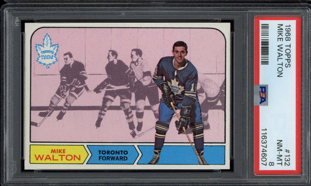 1968-69 Topps #132 Mike Walton Toronto Maple Leafs PSA 8 NM-Mint