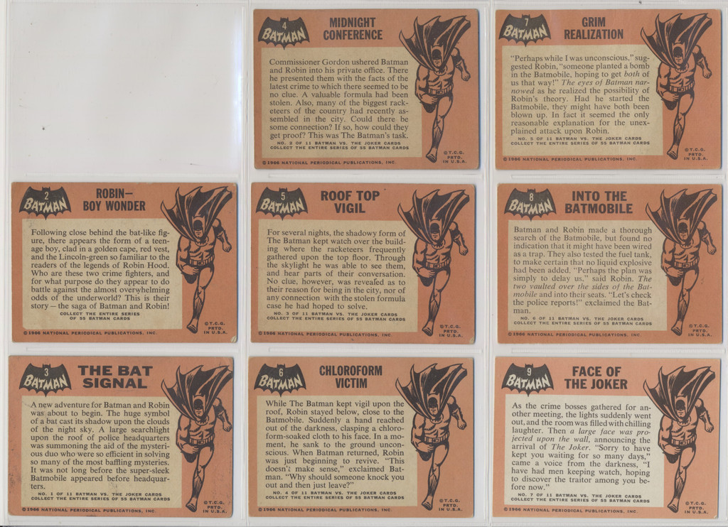 1966 Topps Batman Black Bat (Orange Bat)  54/55 Low Grade  #*sku36891