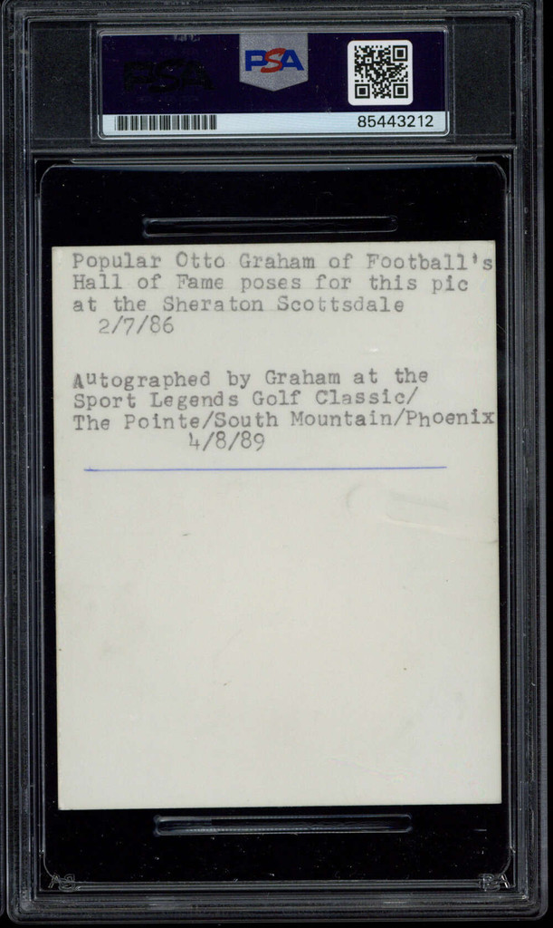 Otto Graham Photograph Cleveland Browns PSA Signed Auto Slab