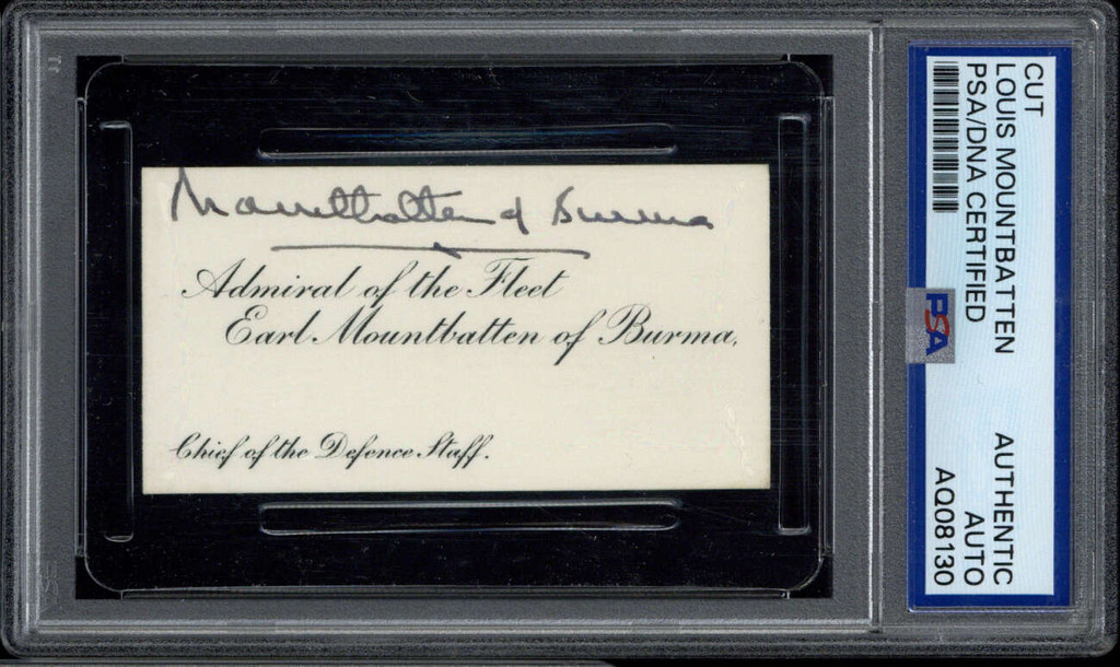 Louis Mountbatten of Burma Admiral PSA Signed Auto Slab