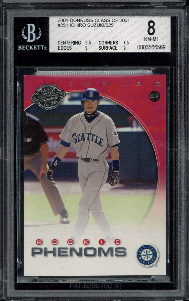 Donruss Class of 2001 #251 /625 Ichiro Mariners BGS 8 NM-Mint RC