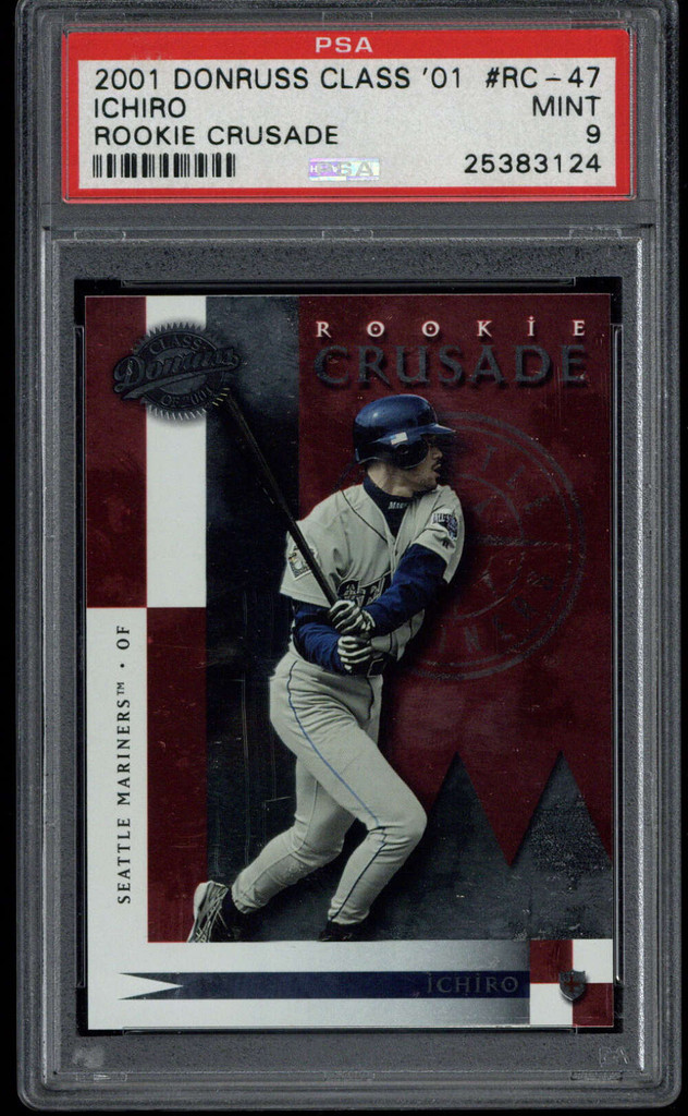 2001 Donruss Class Rookie Crusade RC-47 /300 Ichiro Suzuki PSA 9 Mint RC ID: 500523