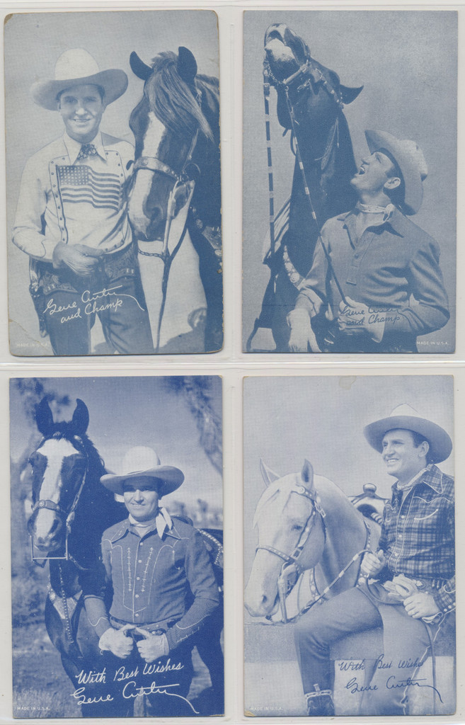 circ 1950's Exhibit Cards Gene Autry  Lot of 4  Blank Backs  #*sku36942