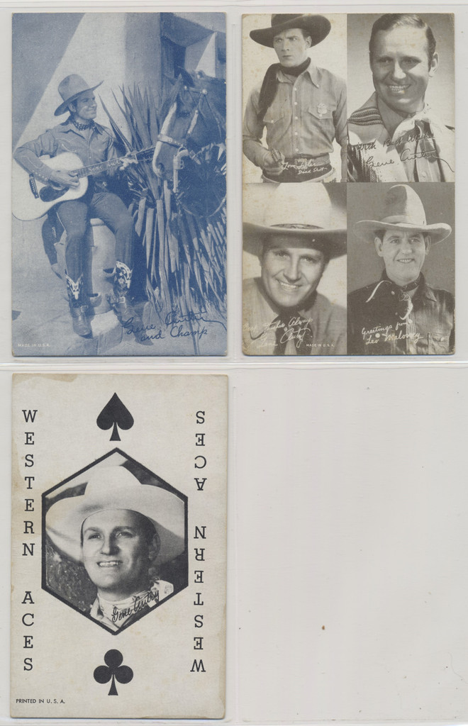 circ 1950's Exhibit Cards Gene Autry  Lot of 3  Blank Backs  #*sku36945