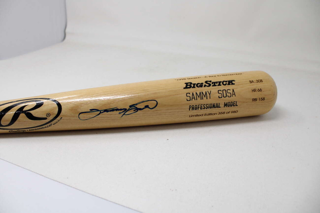 Sammy Sosa Bat Signed Auto PSA/DNA Sticker ONLY Cubs White Sox Rawlings 358/980