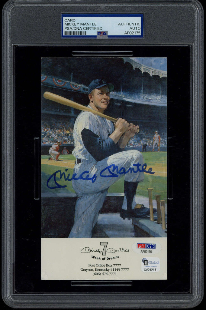Mickey Mantle Week of Dreams Card Yankees PSA/DNA Signed Auto Slab