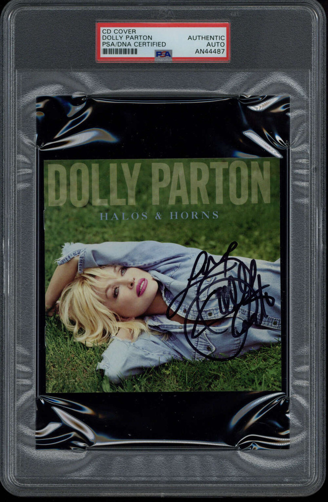 Dolly Parton CD Cover Halos & Horns PSA/DNA Signed Auto Slab