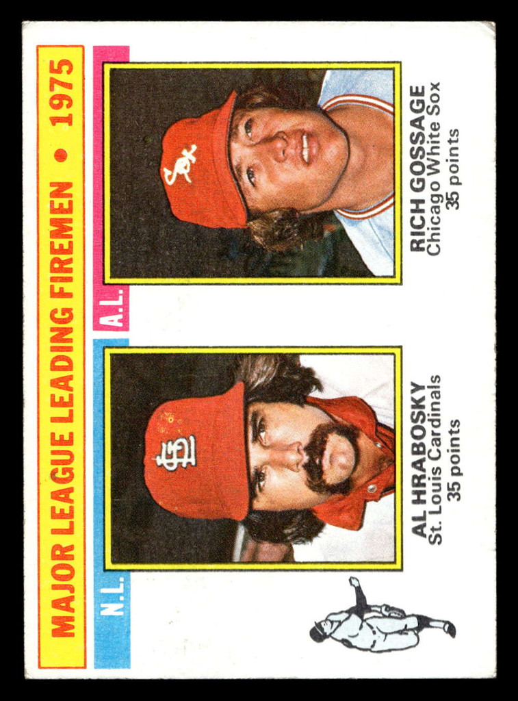 1976 Topps #205 Al Hrabosky/Rich Gossage Major League Leading Firemen VG-EX 