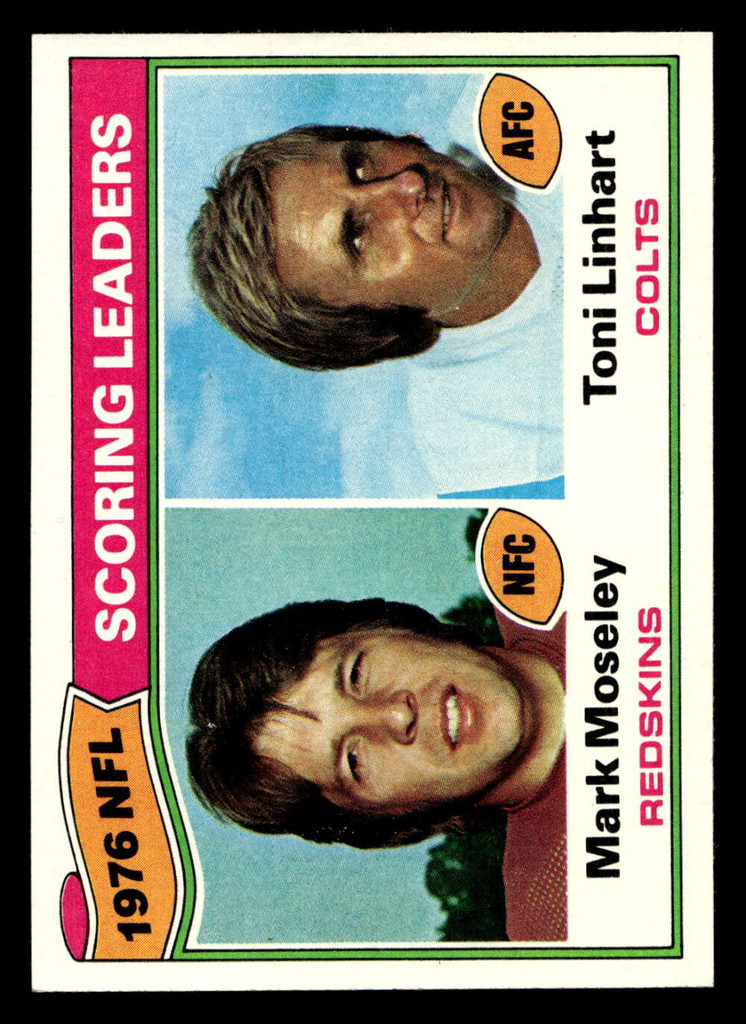 1977 Topps #4 Mark Moseley/Toni Linhart 1976 Scoring Leaders Near Mint  ID: 501397