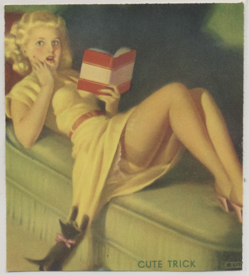 circ 1940's Mutoscope Pinup Girl "Cute Trick"  (2 1/3 x 3 inches)  #*sku36974