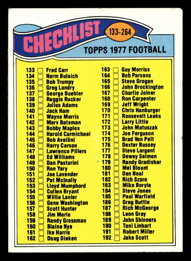 1977 Topps #256 Checklist 133-264 Ex-Mint  ID: 502672