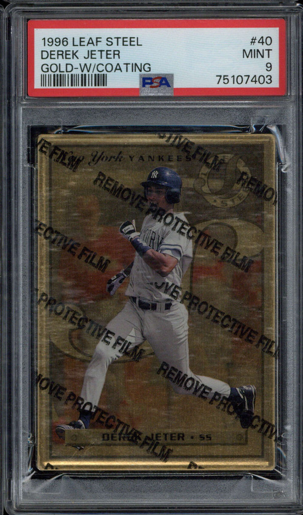 1996 Steel Leaf #40 Derek Jeter Yankees PSA 9 Mint GOLD with Coating