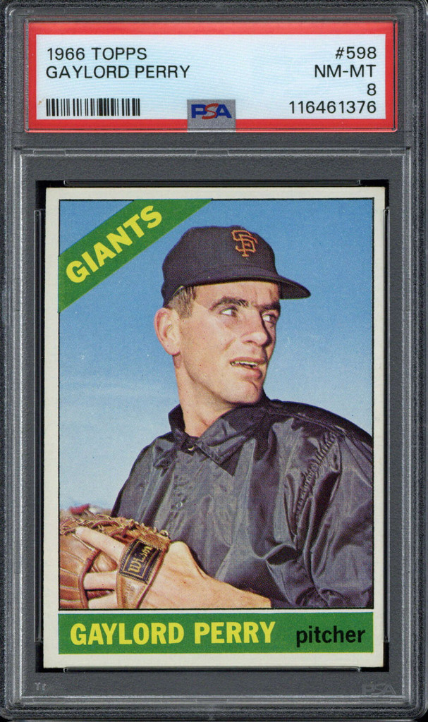 1966 Topps #598 Gaylord Perry Giants PSA 8 NM-Mint High Number