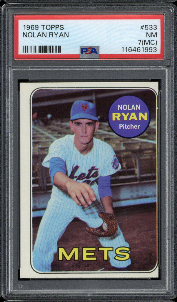 1969 Topps #533 Nolan Ryan Mets PSA 7mc Near Mint Miscut