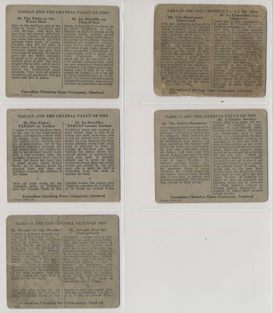 1934 V256 Canada  Tarzan and the Crystal Vault  Lot of 14/50  #*sku36989