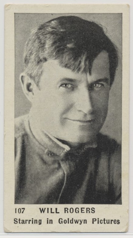circ 1920's C142 Canada Strollers Cigarettes  Humorist/Movie Star  #107 Will Rogers  #*sku36997