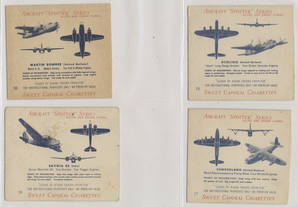circ 1940's C271a Canada Aircraft "Spotter" Series-English Text Only  Lot of 21  #*sku37003