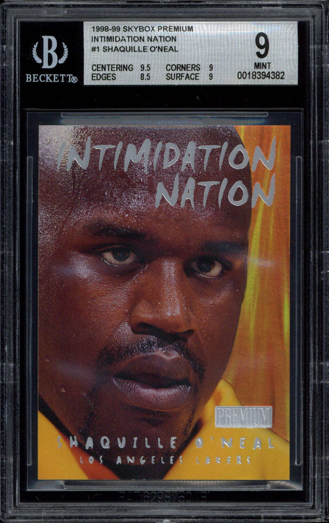 1998-99 Skybox Premium Intimidation Nation Shaquille O'Neal Shaq Lakers BGS 9 Mint