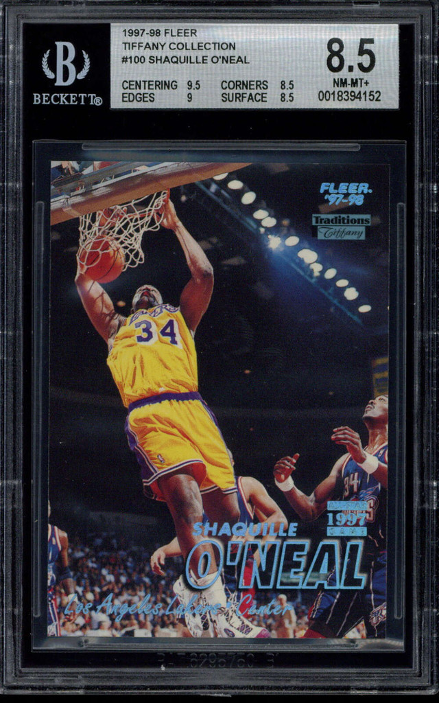 1997-98 Fleer Tiffany Collection #100 Shaquille O'Neal Shaq Lakers BGS 8.5 NM-Mint+