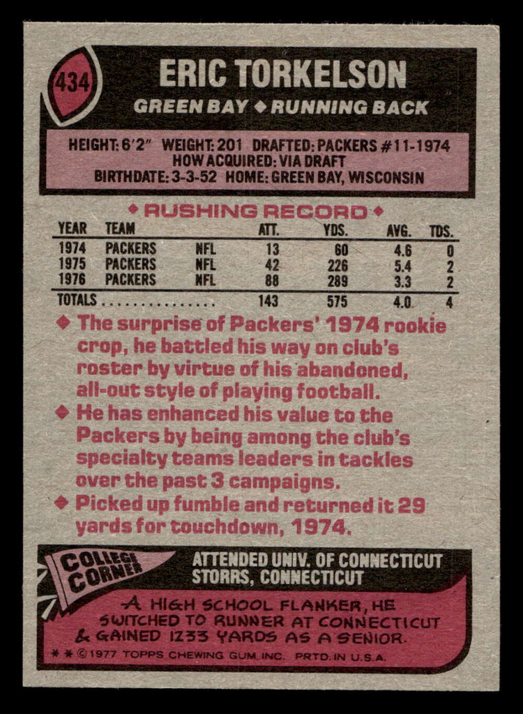 1977 Topps #434 Eric Torkelson Ex-Mint  ID: 503559