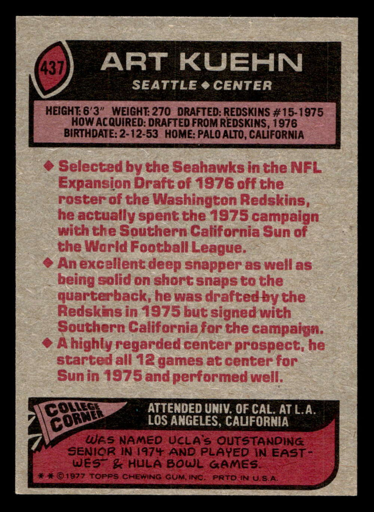 1977 Topps #437 Art Kuehn Near Mint  ID: 503573