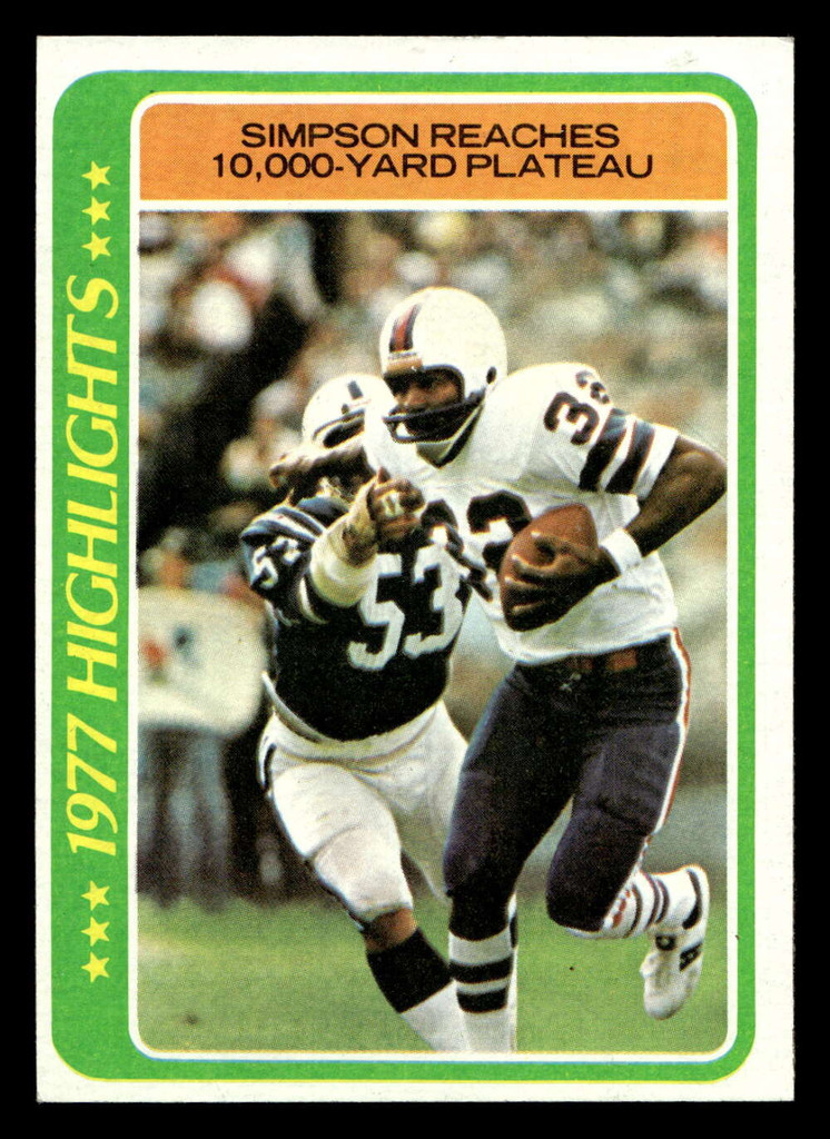 1978 Topps #4 O.J. Simpson HL Near Mint  ID: 503955