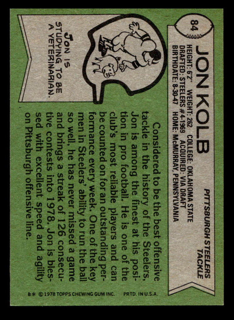 1978 Topps #84 Jon Kolb Ex-Mint  ID: 504310