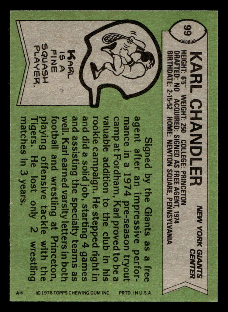 1978 Topps #99 Karl Chandler Ex-Mint 