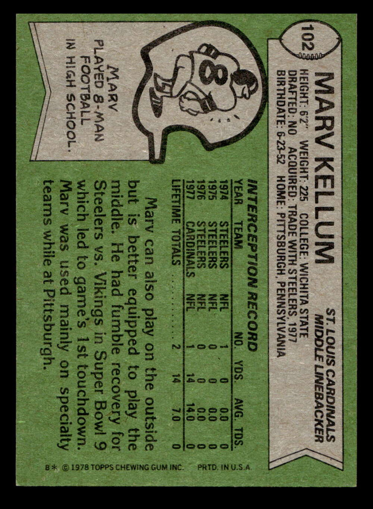 1978 Topps #102 Marv Kellum Near Mint  ID: 504391