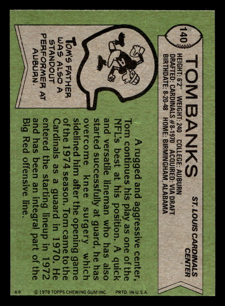 1978 Topps #140 Tom Banks Near Mint+  ID: 504565