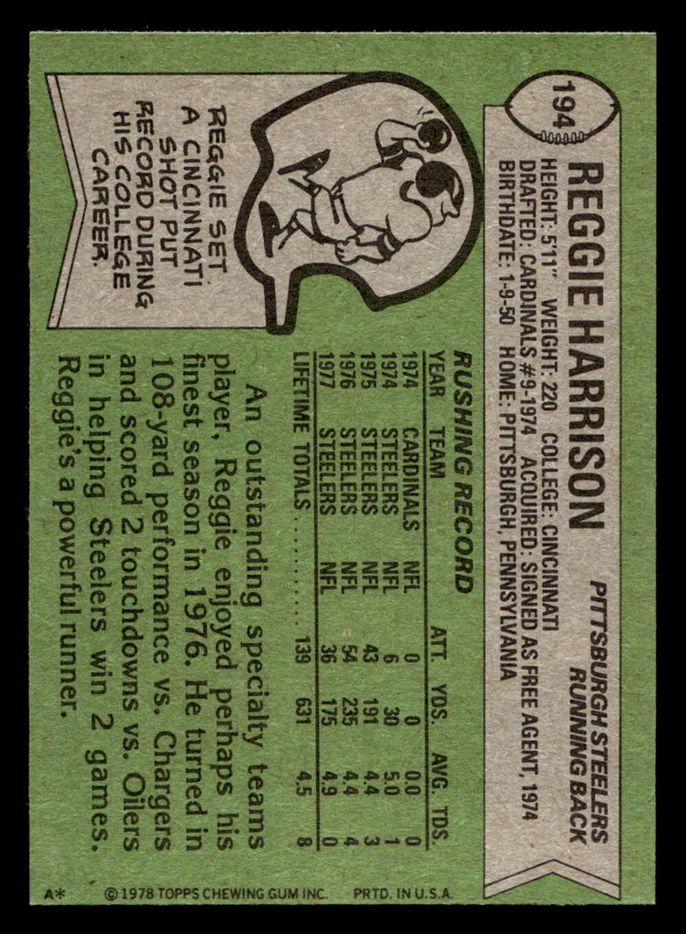 1978 Topps #194 Reggie Harrison Near Mint  ID: 504796