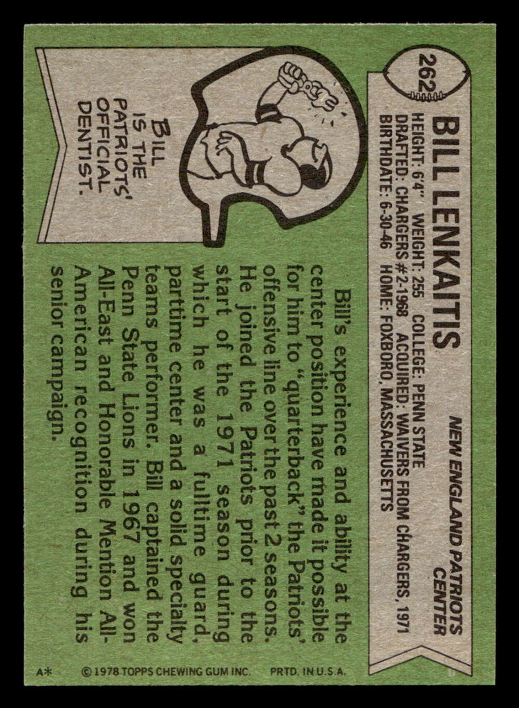 1978 Topps #262 Bill Lenkaitis Near Mint  ID: 505111