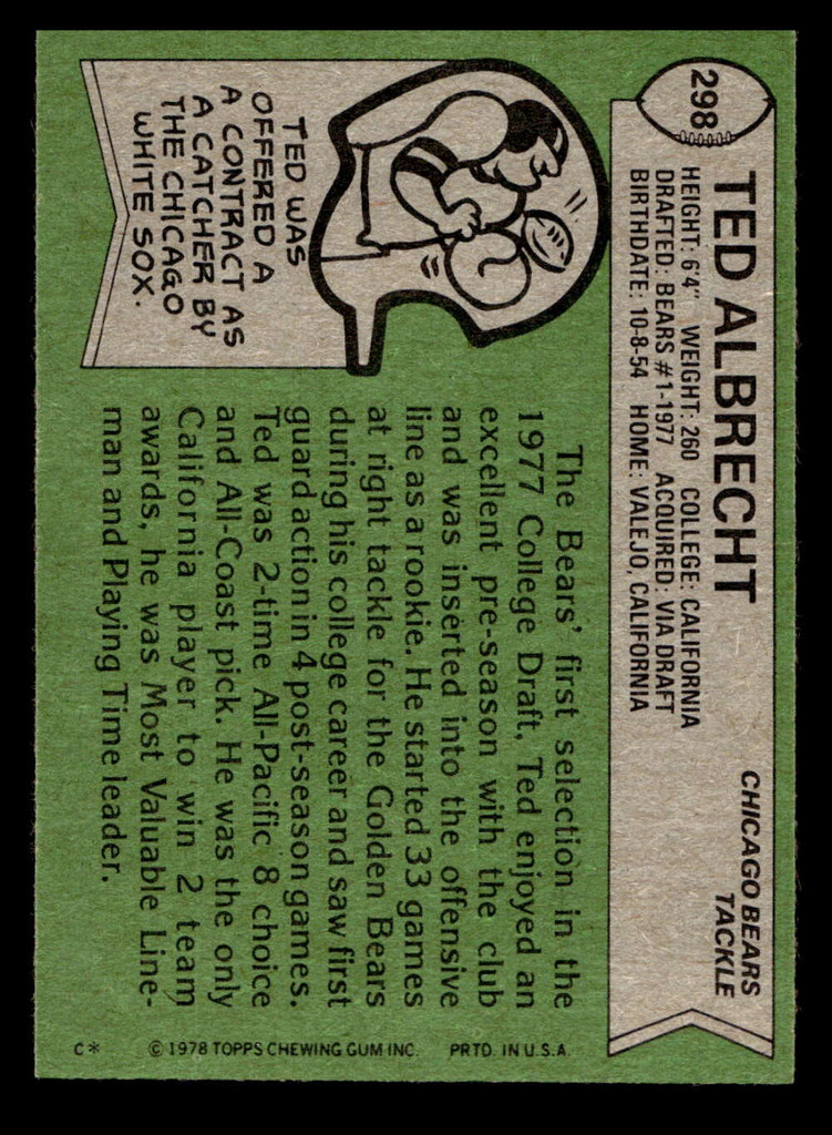 1978 Topps #298 Ted Albrecht Ex-Mint 