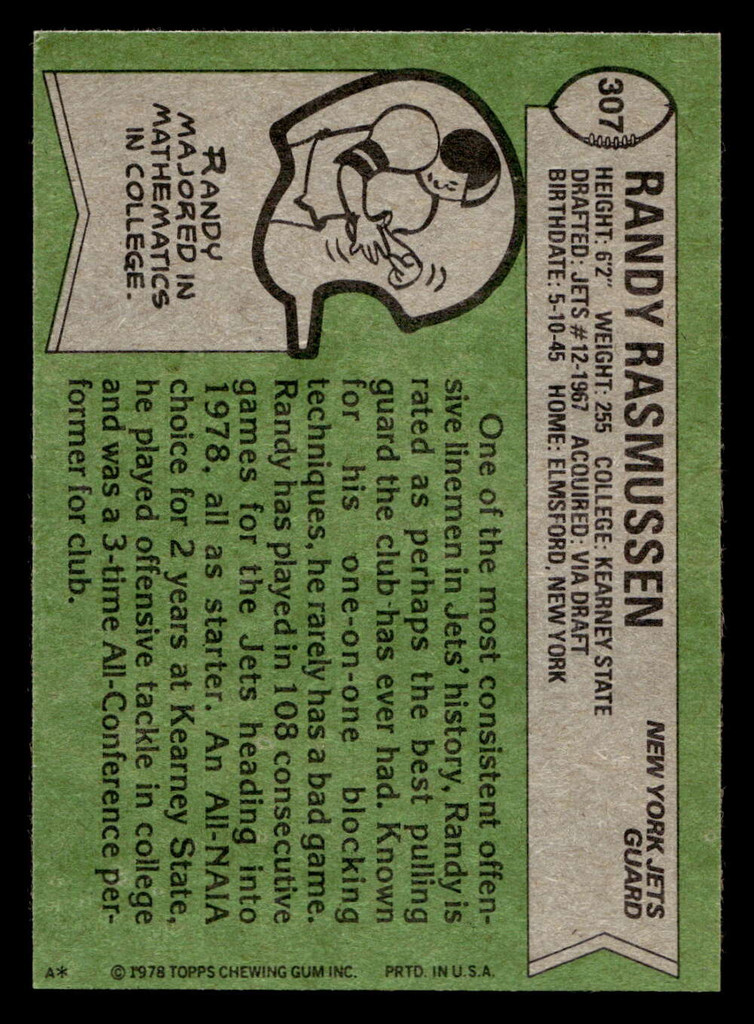 1978 Topps #307 Randy Rasmussen Ex-Mint  ID: 505303