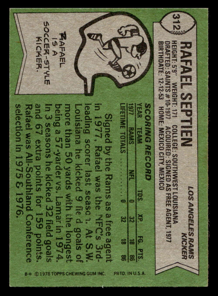 1978 Topps #312 Rafael Septien Ex-Mint RC Rookie  ID: 505328