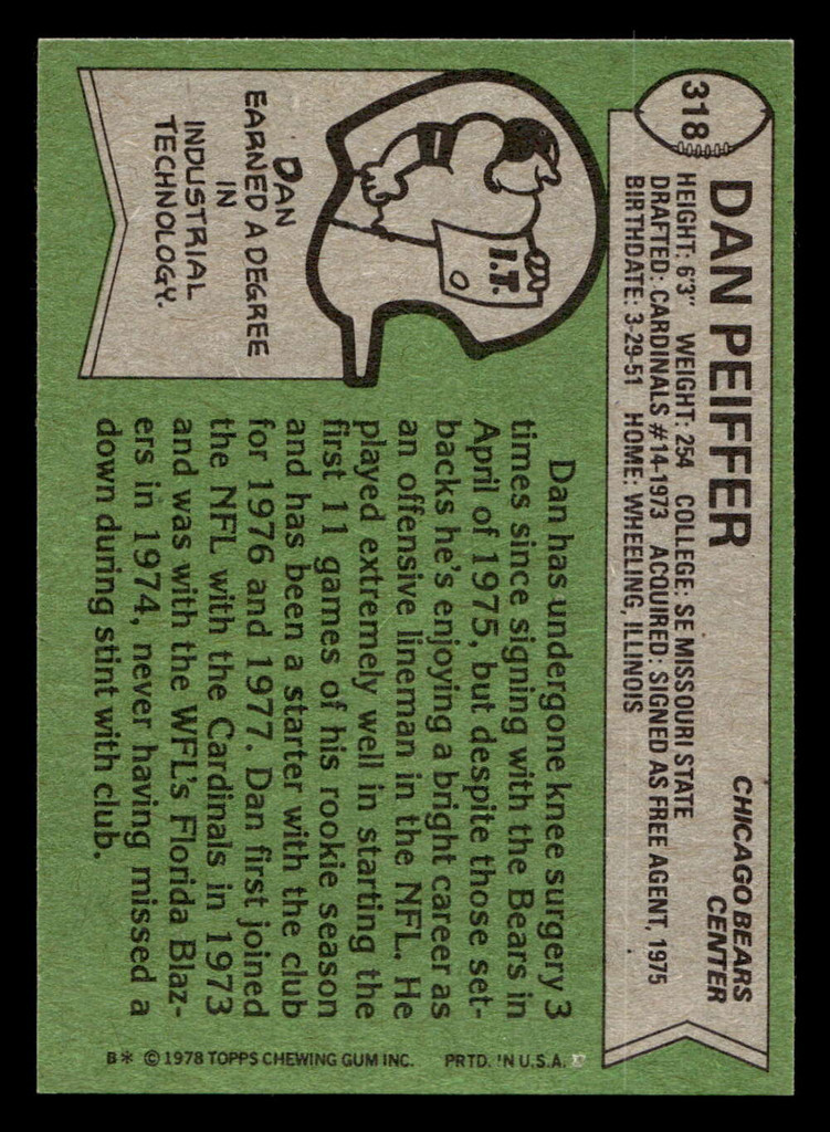 1978 Topps #318 Dan Peiffer Near Mint  ID: 505346
