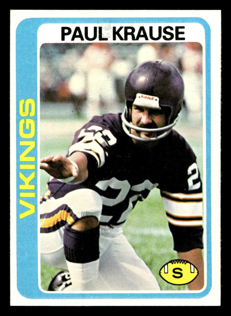 1978 Topps #378 Paul Krause Near Mint  ID: 505619