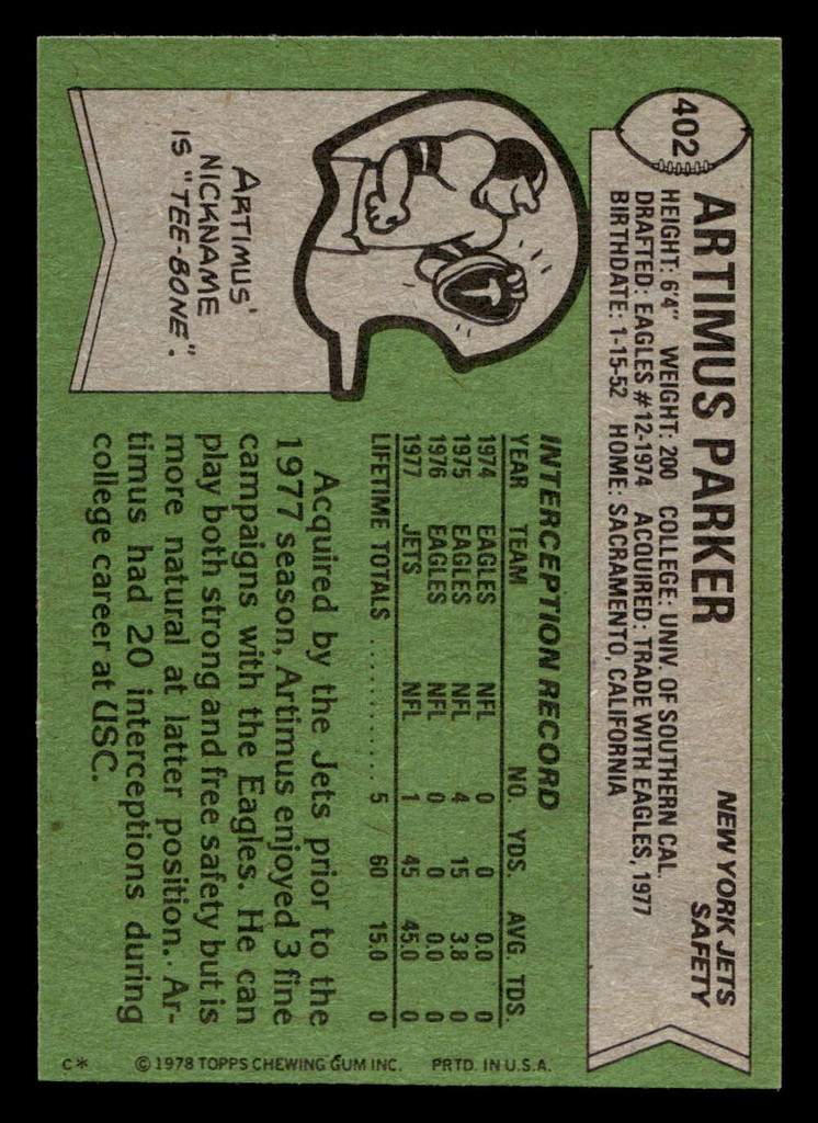 1978 Topps #402 Artimus Parker Ex-Mint 