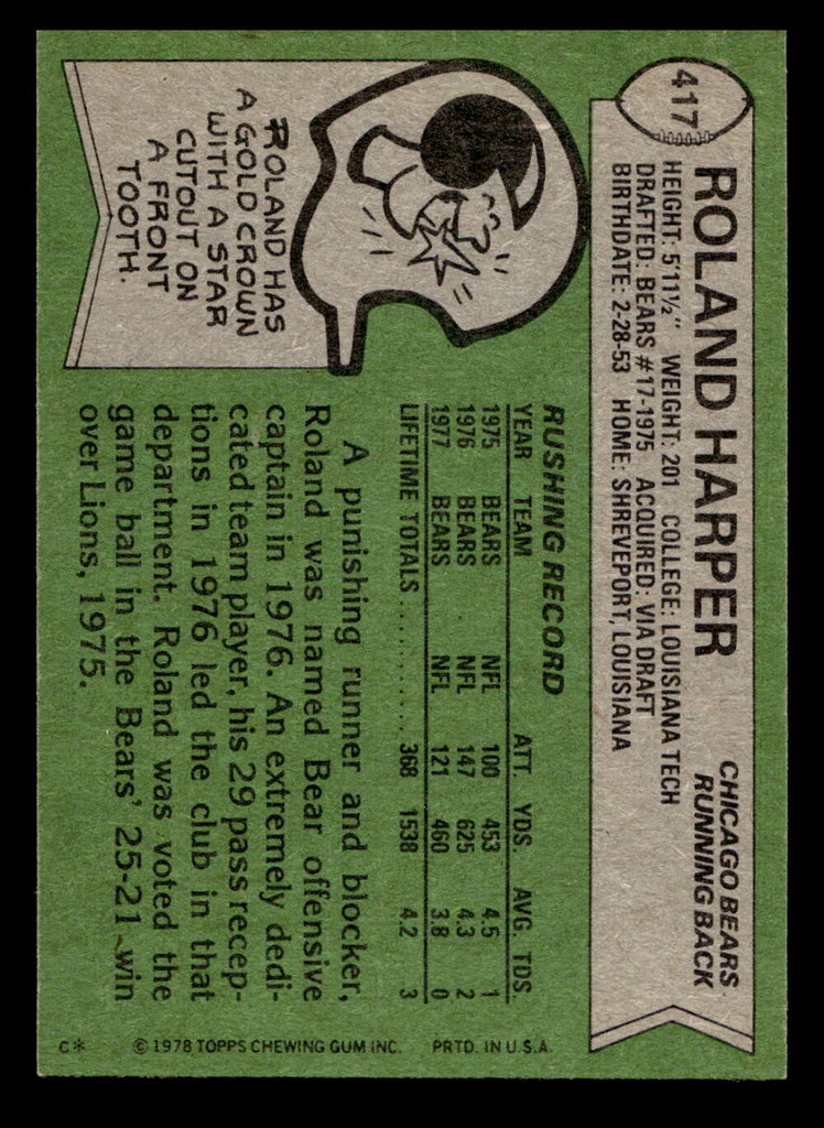 1978 Topps #417 Roland Harper Near Mint  ID: 505776