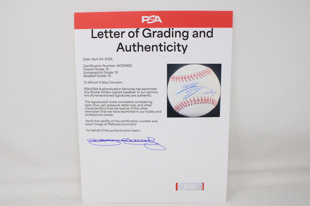 Shohei Ohtani PSA/DNA Signed Baseball Angels Dodgers PSA 10 Ball & Auto ID: 505841