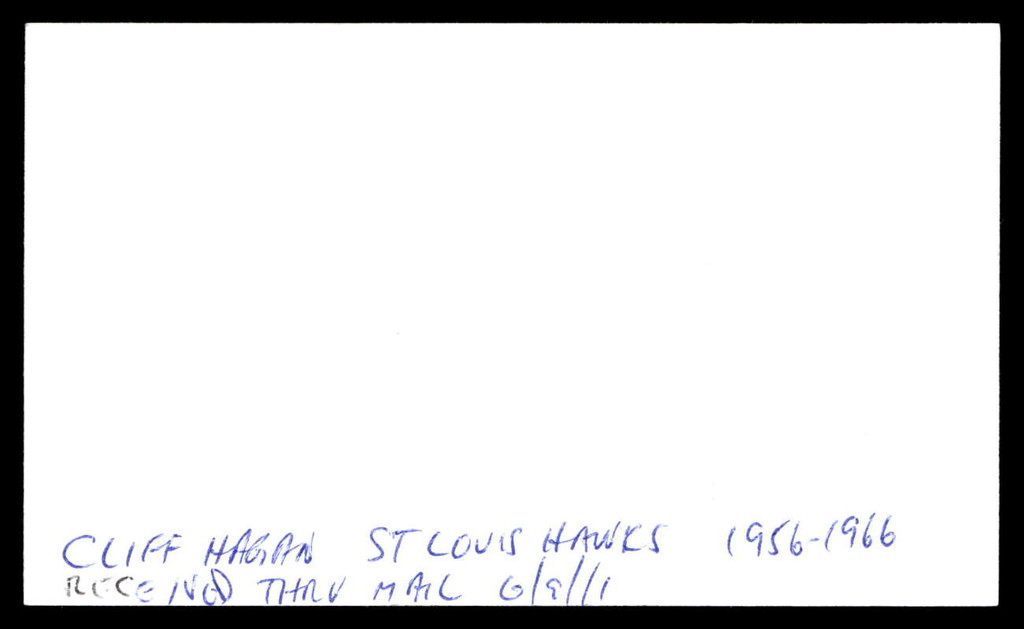 Cliff Hagen Index Card Signed PSA/DNA Authenticated Hawks Autographed HOF 78
