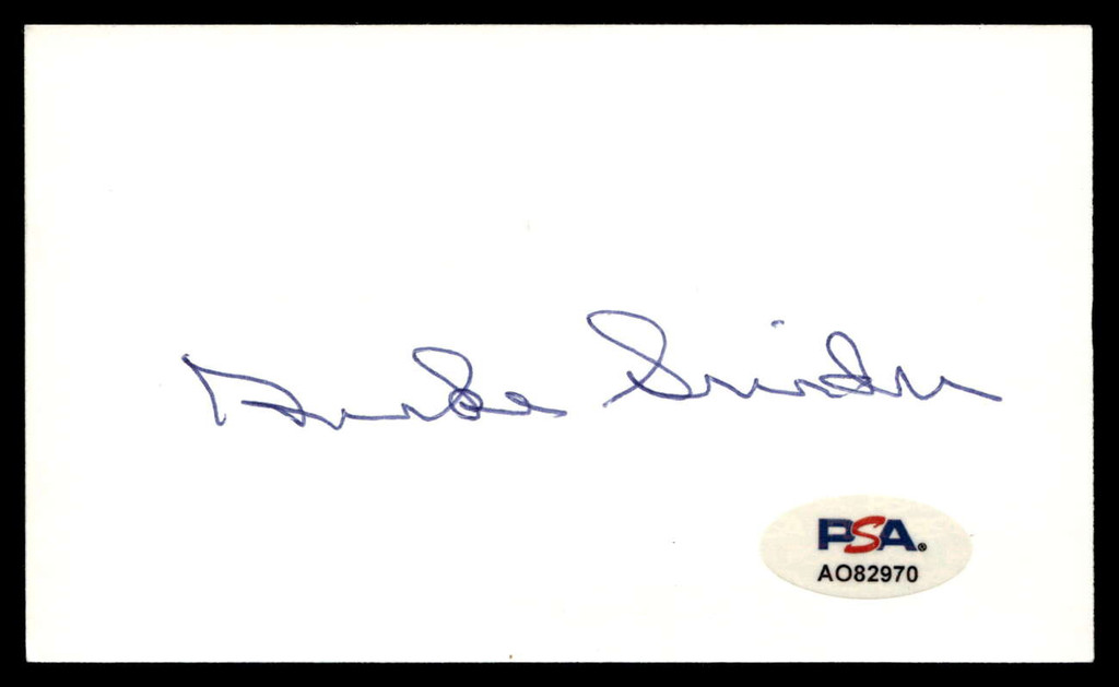 Duke Snider Index Card Signed PSA/DNA Authenticated Dodgers Autographed