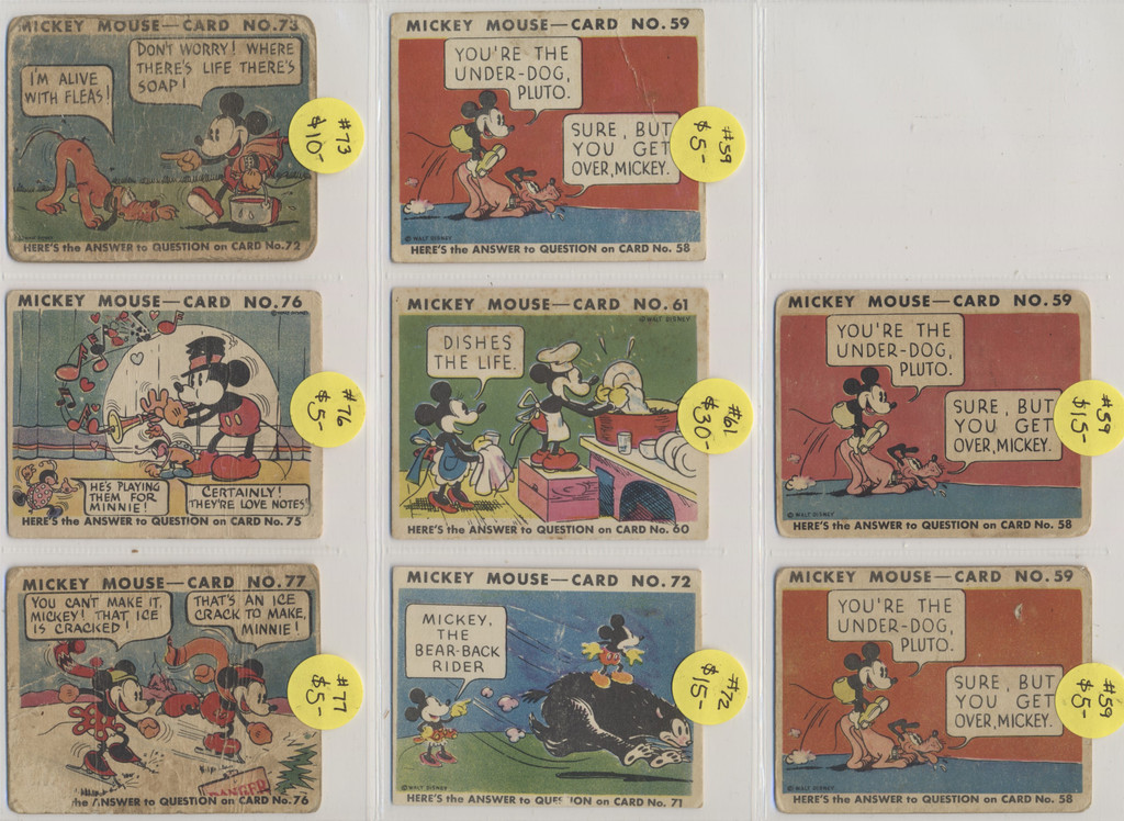 1935 Gum Inc. R89 Type  2  Mickey Mouse  Lot of 26  #*sku37058