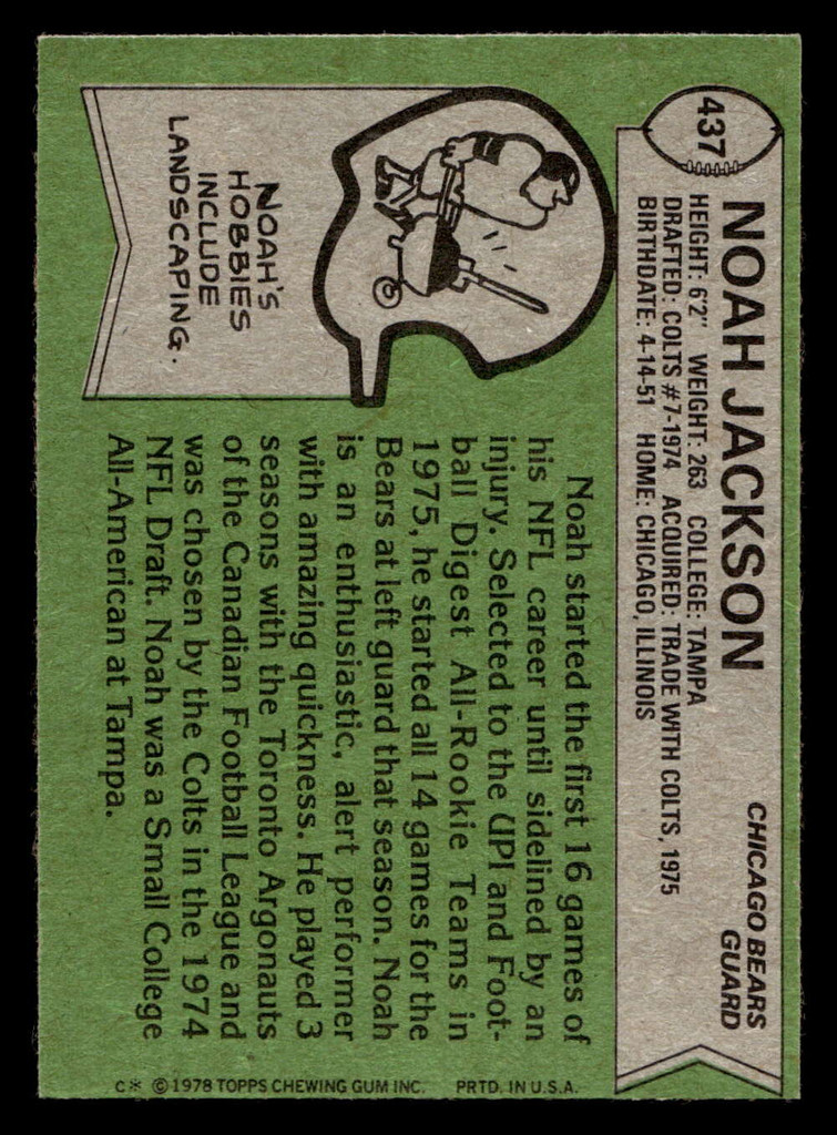 1978 Topps #437 Noah Jackson Near Mint  ID: 505935