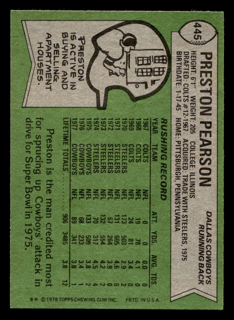 1978 Topps #445 Preston Pearson Ex-Mint  ID: 505970